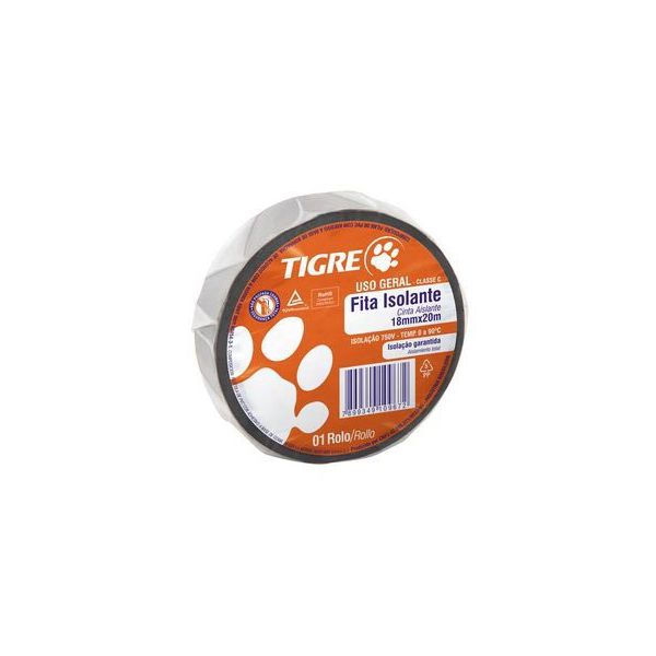 FITA ISOLANTE PRETA 18MMX20 METROS 54502630 TIGRE