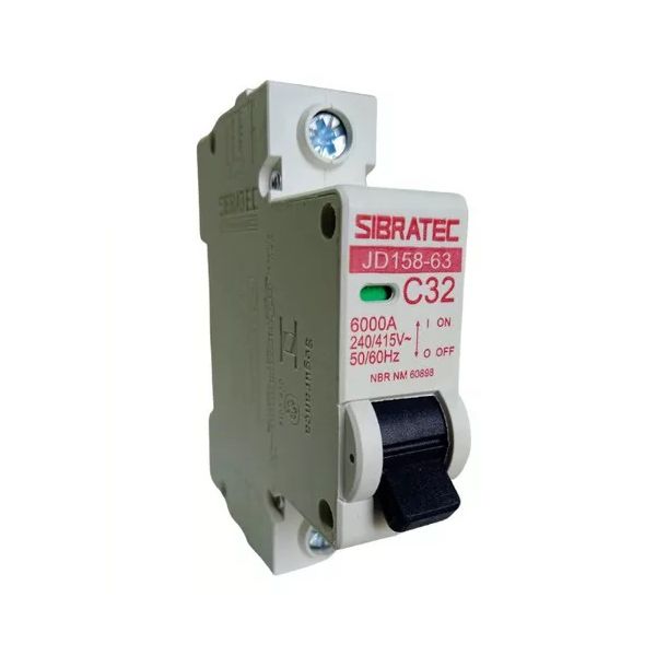 DISJUNTOR DIN MONOFÁSICO 1P 32A JD158-63 SIBRATEC