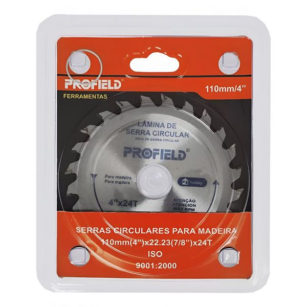 DISCO DE SERRA CIRCULAR VÍDEA 110X22.23MM 24 DENTES 00406109 PROFIELD