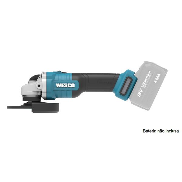 ESMERILHADEIRA ANGULAR A BATERIA BRUSHLESS 125MM 18V WS2901.9 WESCO