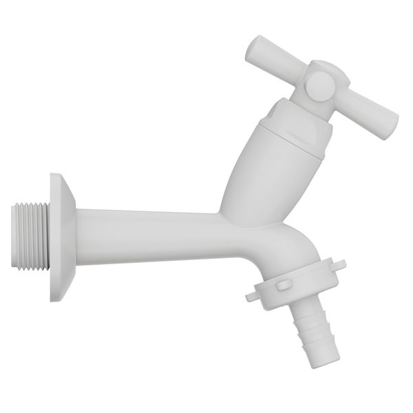 TORNEIRA TANQUE ABS CROSS 10CM COM BICO 1/2 - 3/4 BRANCO 300000455 TIGRE