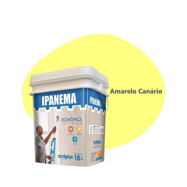 TINTA ECONÔMICA IPANEMA AMARELO CANÁRIO 18 LITROS ACRILPLUS
