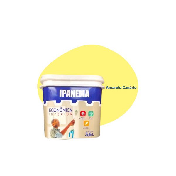 TINTA ECONÔMICA IPANEMA AMARELO CANÁRIO 3,6 LITROS ACRILPLUS