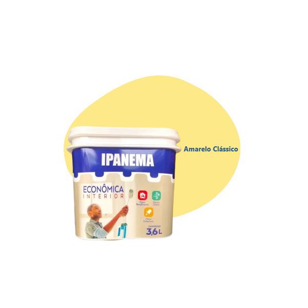 TINTA ECONÔMICA IPANEMA AMARELO CLÁSSICO 3,6 LITROS ACRILPLUS