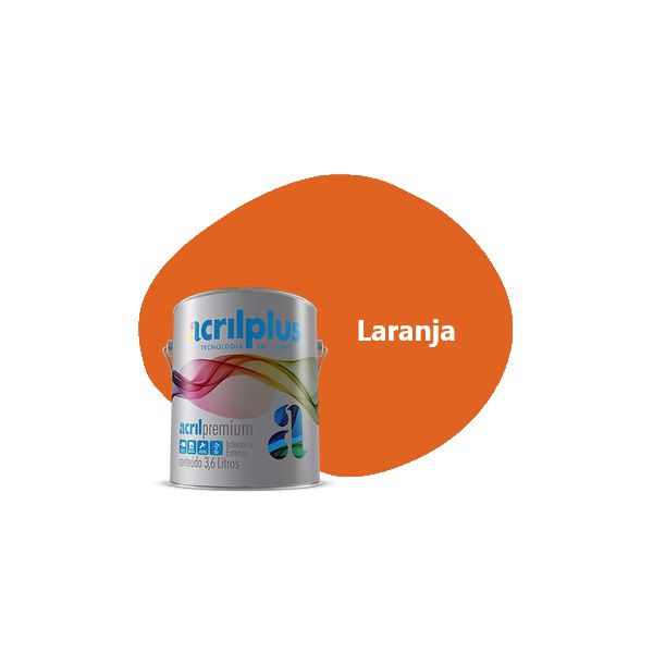 TINTA PREMIUM SEMI-BRILHO LARANJA 3,6 LITROS 042053 ACRILPLUS