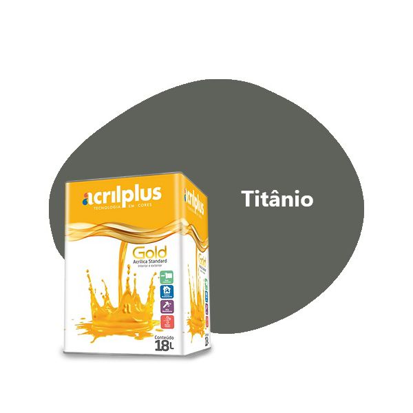 TINTA GOLD STANDARD ACETINADO TITÂNIO 3,6 LITROS 167046 ACRILPLUS
