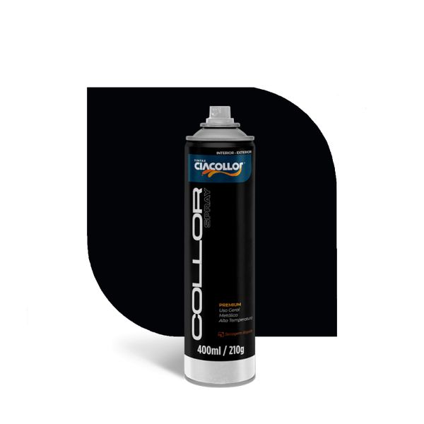 TINTA COLLOR SPRAY PRETO BRILHANTE 210GR 400ML CIACOLLOR