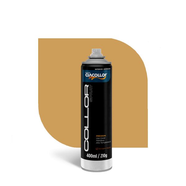 TINTA COLLOR SPRAY METÁLICO DOURADO 210GR 400ML CIACOLLOR