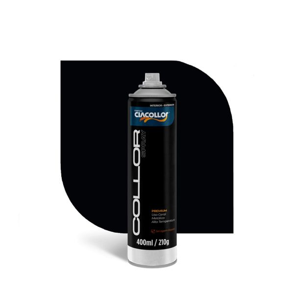 TINTA COLLOR SPRAY ALTA TEMPERATURA PRETO FOSCO 210GR 400ML