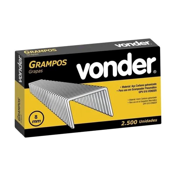 GRAMPO GRAMPEADOR PNEUMÁTICO 8MM GPV-8 (CAIXA 2500) VONDER