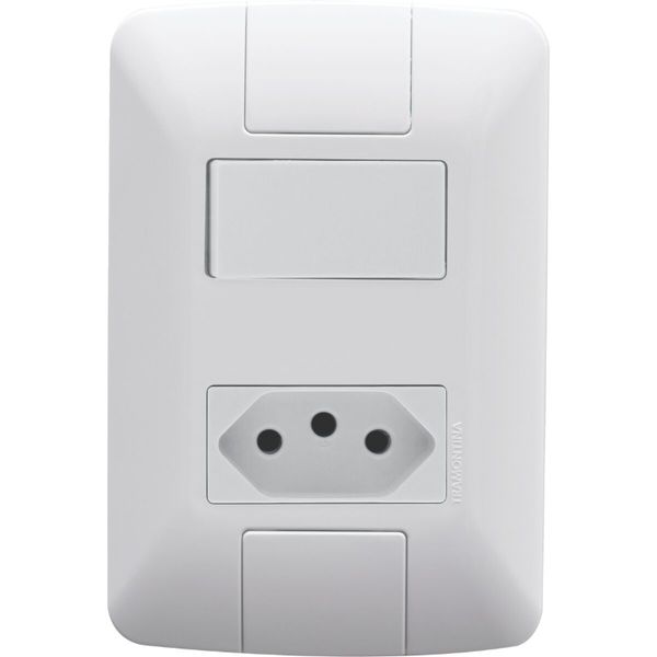 CONJUNTO ARIA INTERRUPTOR SIMPLES + TOMADA 2P+T 10A 250V 57241/064 TRAMONTINA