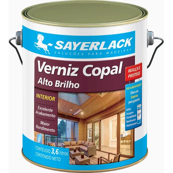 VERNIZ COPAL ALTO BRILHO 3,6 LITROS SAYERLACK