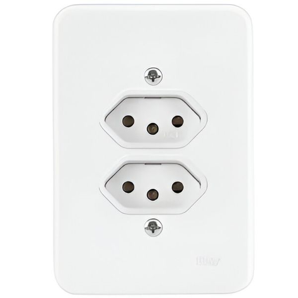 TOMADA DUPLA DISTANCIADA POLLAR 2P+T 10A 250V 1901.117 RADIAL