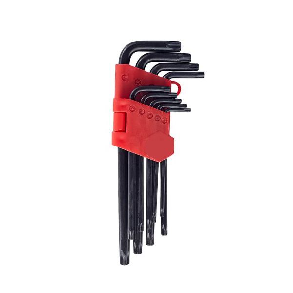 JOGO CHAVE TORX CURTA COM GUIA T10 A T50 9 PEÇAS 22106 HALTEN