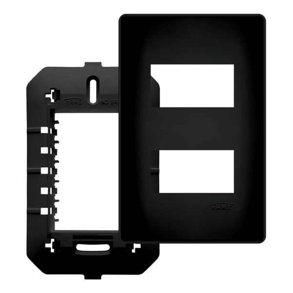 PLACA HABITAT BLACK COM SUPORTE 2 MÓDULO DISTANCIADAS 4X2 4073 FAME
