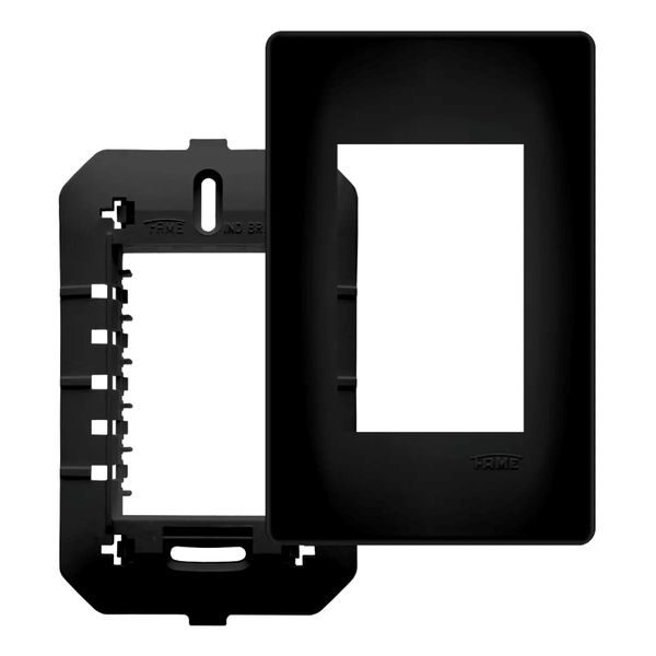 PLACA HABITAT BLACK COM SUPORTE 3 MÓDULO 4X2 4075 FAME