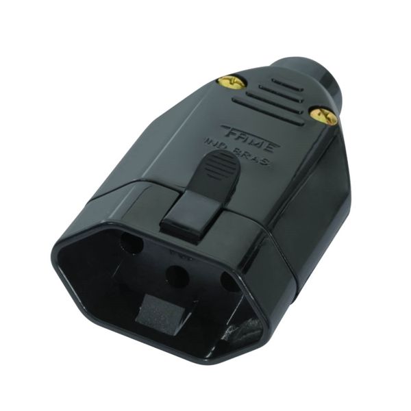 PLUG FEMEA PADRÃO 2P+T 10A PRETO FAME