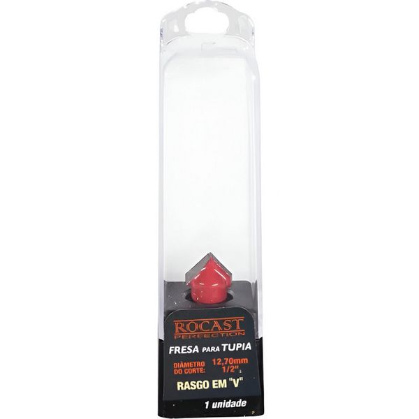 FRESA PARA TUPIA RASGO EM "V" 1/2"X1/4" 91,0005 ROCAST