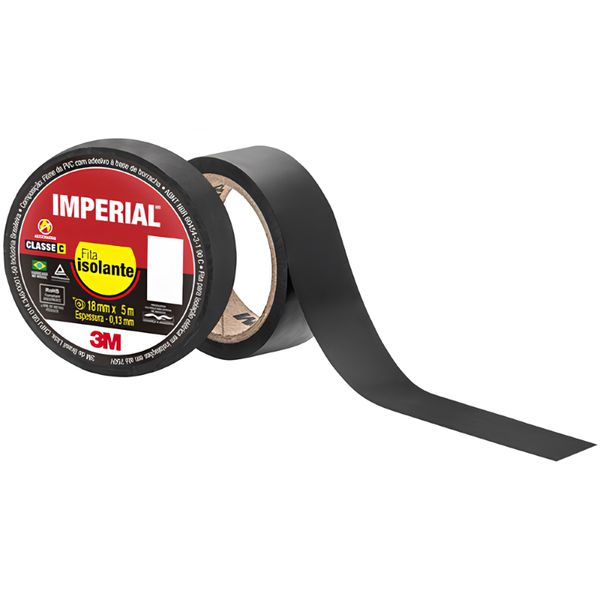FITA ISOLANTE PRETA 18MMX5M IMPERIAL 3M