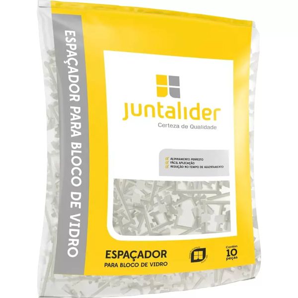 ESPAÇADOR BLOCO VIDRO 08CM BRANCO JUNTALIDER
