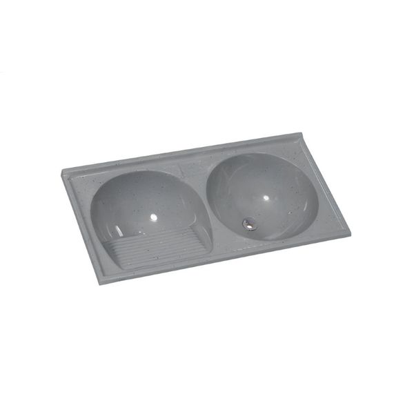 TANQUE SINTÉTICO DUPLO MÁRMORE Nº 1 100X52CM CINZA 507410 A.J RORATO