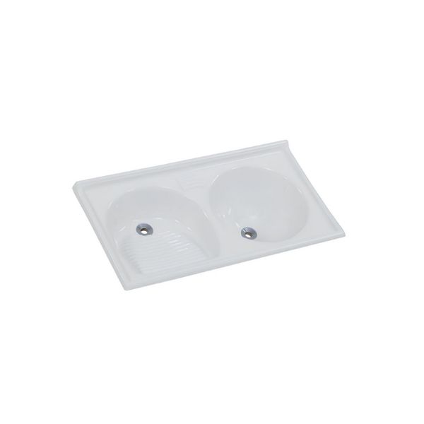 TANQUE SINTÉTICO GRANITADO DUPLO JUNIOR 85X46CM GELO 502409 A.J.RORATO