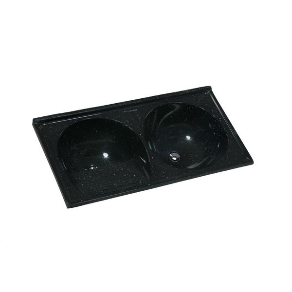 TANQUE SINTÉTICO DUPLO MÁRMORE Nº 1 100X52CM PRETO 507408 A.J.RORATO