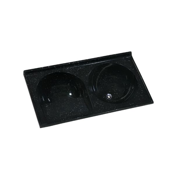 TANQUE SINTÉTICO DUPLO MÁRMORE Nº 2 110X59CM PRETO 507208 A.J.RORATO