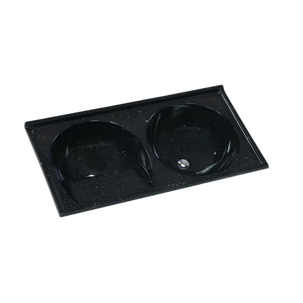 TANQUE SINTÉTICO GRANITADO DUPLO Nº 1 100X51CM PRETO 500108 A.J.RORATO