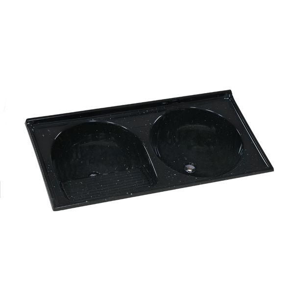 TANQUE SINTÉTICO GRANITADO DUPLO Nº 2 110X55CM PRETO 500208 A.J.RORATO