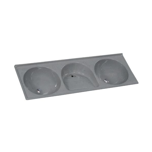 TANQUE SINTÉTICO GRANITADO TRIPLO Nº 3 145X52CM CINZA 500610 A.J.RORATO