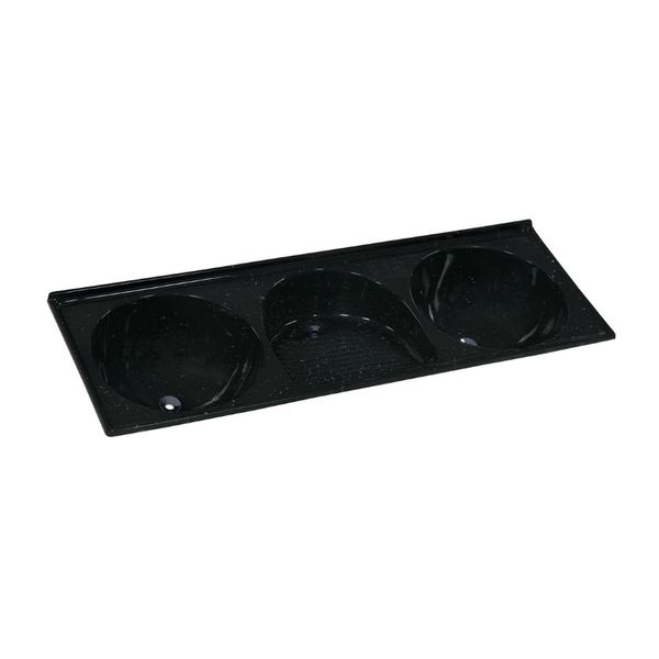 TANQUE SINTÉTICO GRANITADO TRIPLO Nº 3 145X52CM PRETO 500608 A.J.RORATO