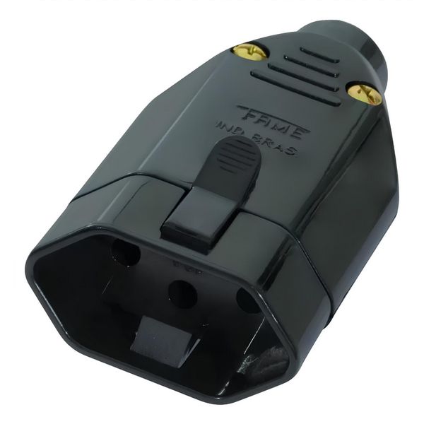 PLUG FÊMEA PADRÃO 2P+T 20A 250V PRETO 2147 FAME