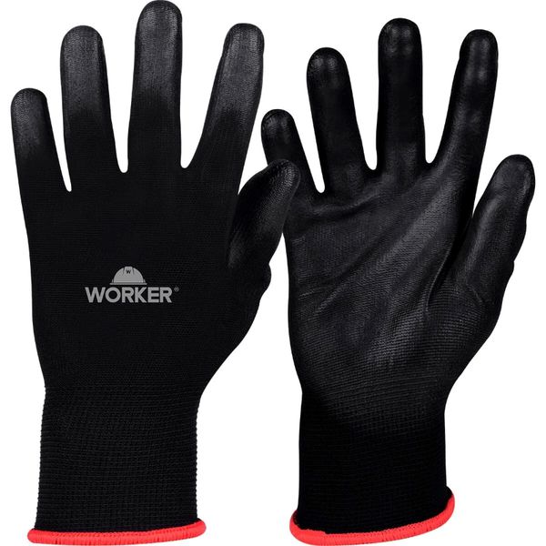 LUVA BANHADA PU POLIESTER TAM 9" G 598534 WORKER