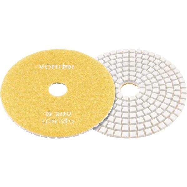 DISCO LIXA DIAMANTADO ÚMIDO 4" GRÃO 200 VONDER