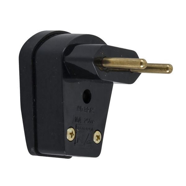 PLUG MACHO PADRÃO 90º 2P 10A 250V PRETO 1461 FAME