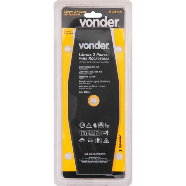 LÂMINA 2 PONTAS ROÇADEIRA 255MMX20MM VONDER