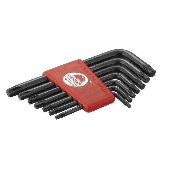 JOGO CHAVES TORX CURTA 7 PEÇAS T10 A T40 140880 WORKER