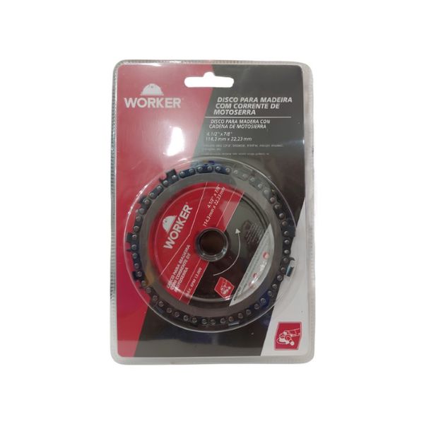 DISCO MADEIRA COM CORRENTE MOTOSSERRA 4.1/2" X 22,23MM 235643 WORKER