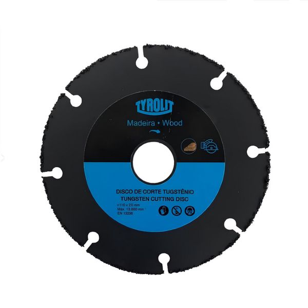 DISCO DE SERRA CIRCULAR MADEIRA TUNGSTÊNIO 110X20MM TYROLIT