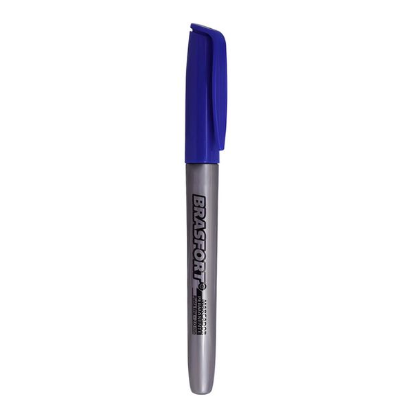 MARCADOR PERMANENTE PONTA FINA 2MM AZUL 7854 BRASFORT