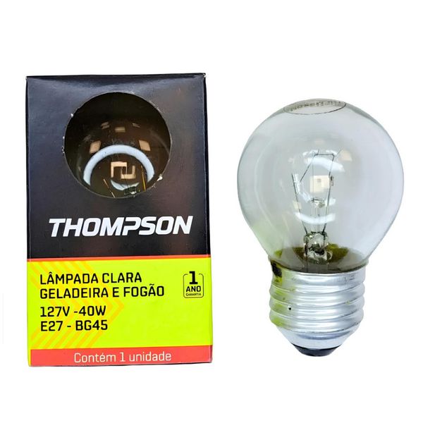 LÂMPADA INCOLOR FOGÃO/GELADEIRA BG45 40W 220V 1536 THOMPSON