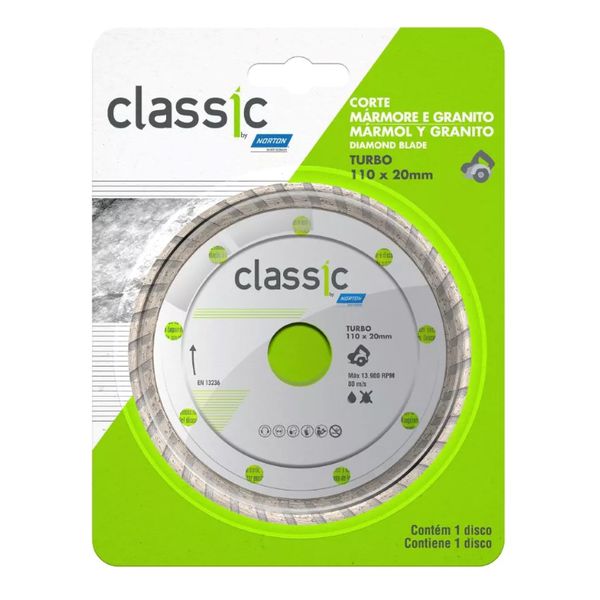 DISCO DIAMANTADO CLASSIC TURBO 110X22,23MM NORTON