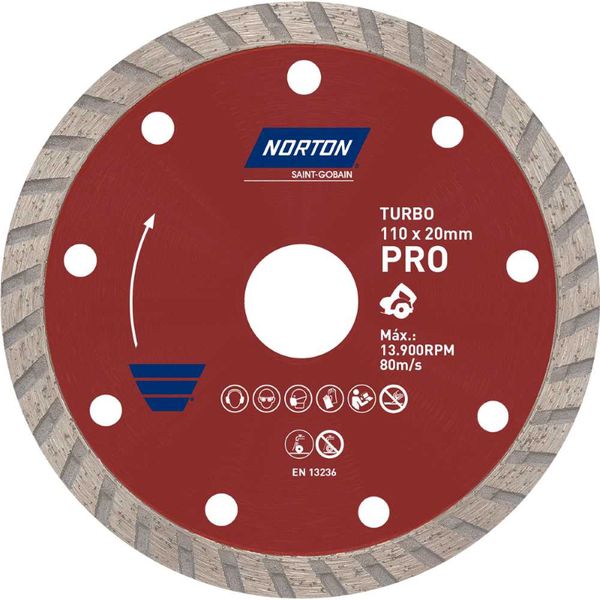 DISCO DIAMANTADO CONCRETO TURBO 110X20MM NORTON