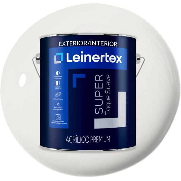 TINTA SUPER ACRÍLICA TOQUE SUAVE BRANCO NEVE 3,6 LITROS 5001001 LEINERTEX