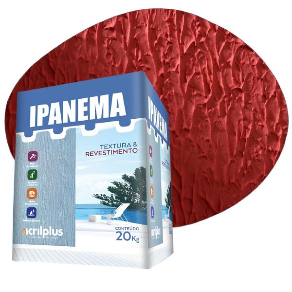 TEXTURA IPANEMA VERMELHO ESCARLATE CAIXA 20 KG 144021 ACRILPLUS
