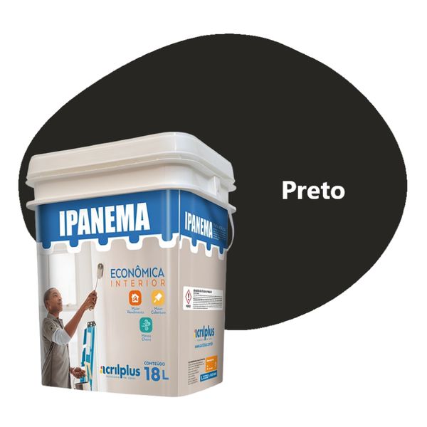 TINTA ECONÔMICA IPANEMA PRETA 18 LTS ACRILPLUS