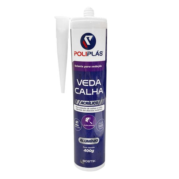VEDA CALHA ALUMÍNIO 400GR POLIPLÁS