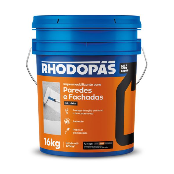 IMPERMEABILIZANTE PAREDES E FACHADA CINZA ESCURO 16KG 04672 RHODOPÁS