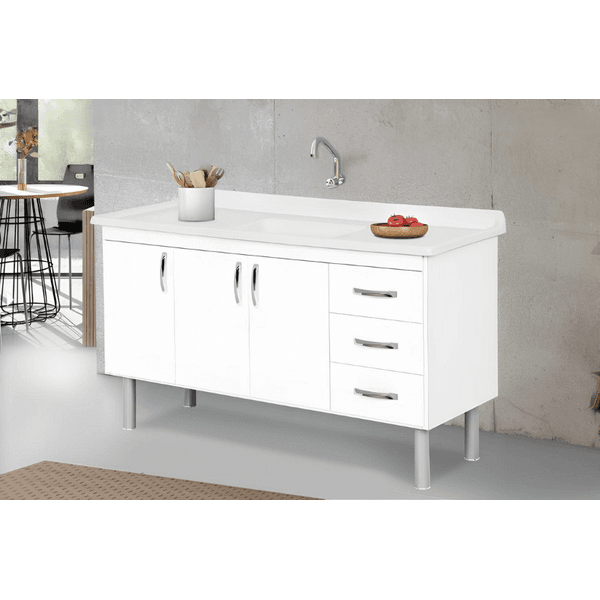 ARMÁRIO TÓQUIO 144,2CM BRANCO 539402 A.J.RORATO | Rabelo Materiais